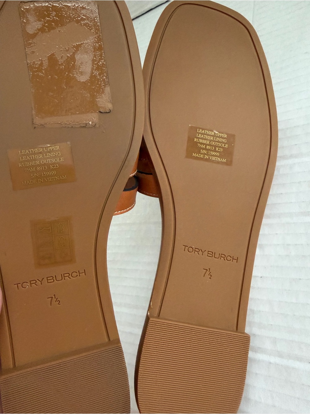 Tory Burch Ines Cage Slide Camello vachetta leather tan sandals size 7.5 - Picture 5 of 6